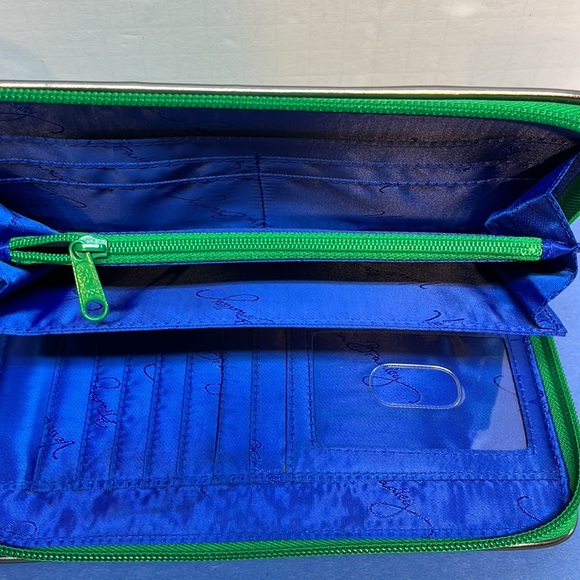 Vera Bradley BB COLLECTION Emerald Diamonds Accordion Style Wallet Wristlet NWOT - Picture 8 of 11